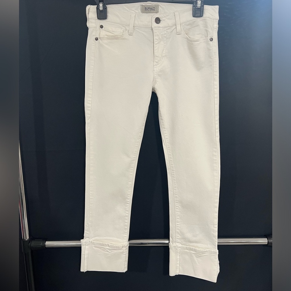 BUFFALO David Bitton- White Cropped With Cuff Pants